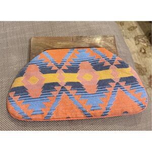 Chloe & Lex Embroidered Tapestry Clutch with Wooden Handle